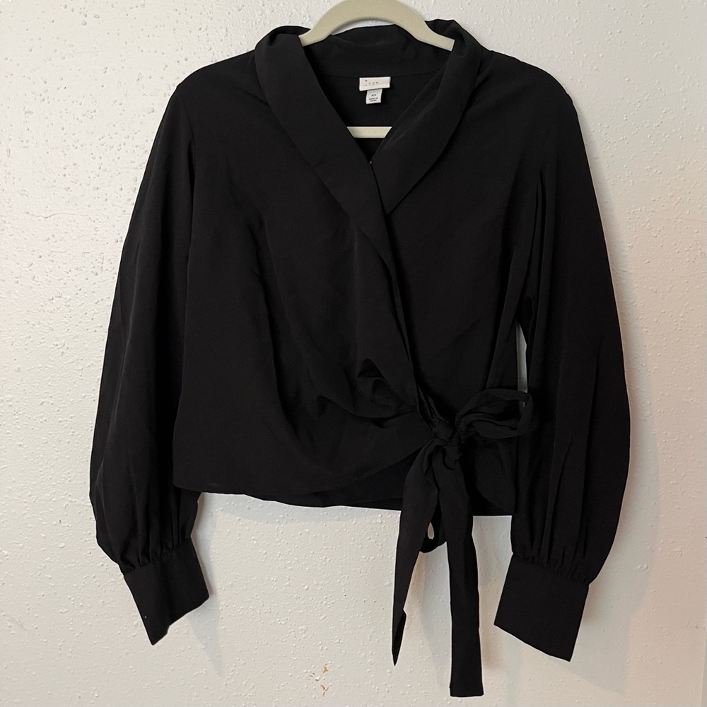 Target tie black blouse